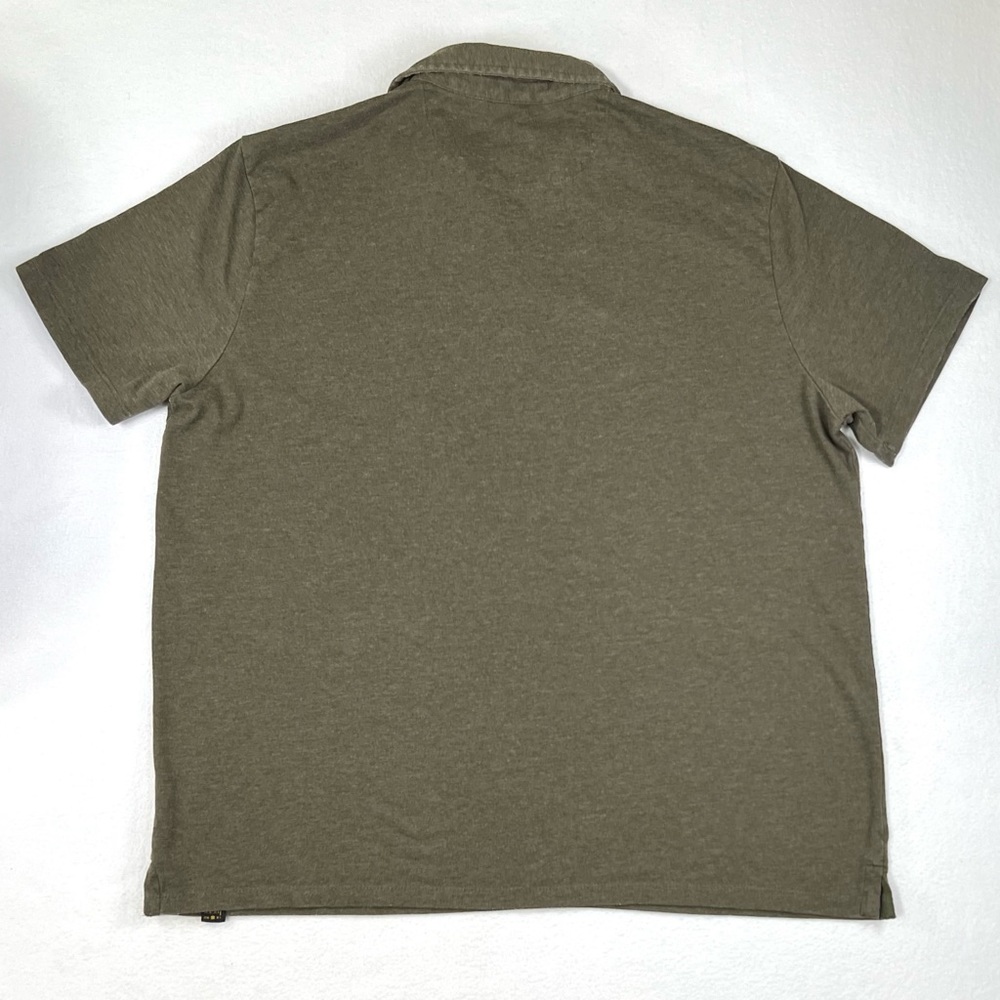 Lucky Brand Venice Burnout Polo Shirt Men’s XL Classic Fit Olive Green - Picture 3 of 12